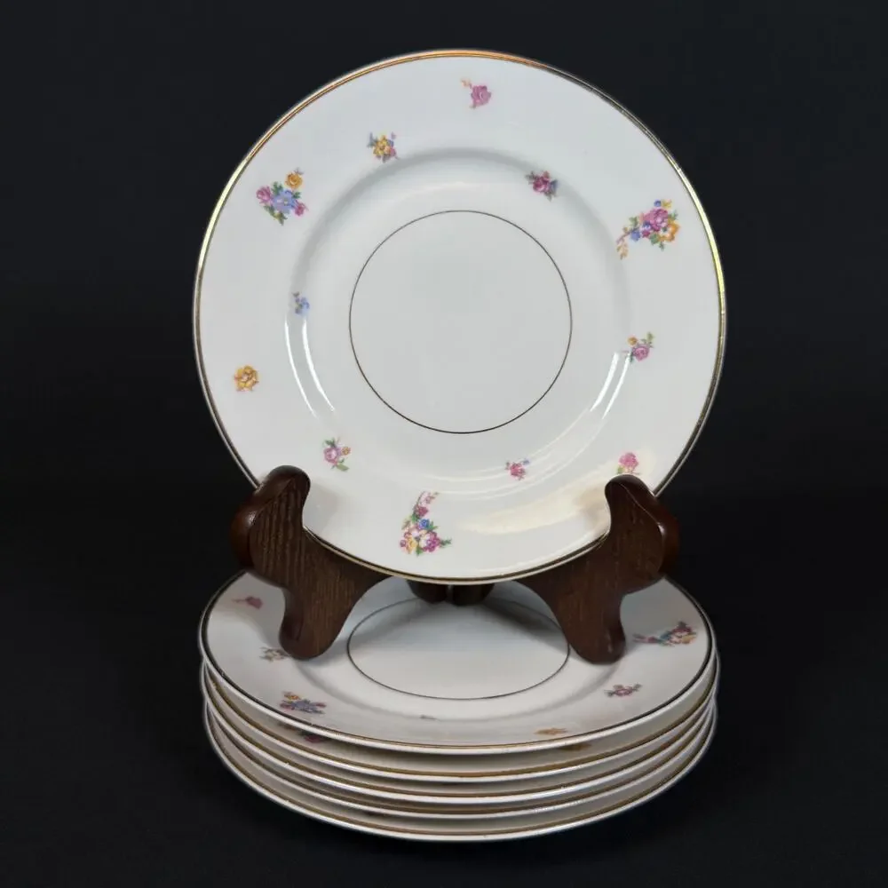 Lot of 6 white Warwick AB9428 Bread & Butter Plate 6-3/8